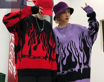 purple flame sweatshirt
