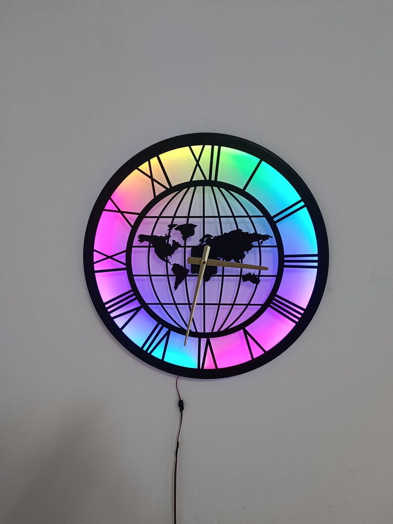Metal Led Wall Clock Argb Ws2812b With Bluetooth Controller Etsy