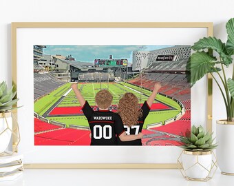 Personalised Couples Cincinnati Bearcats Fan Present, American Football Christmas Present, The Bearcats Print, NFL Gift for him