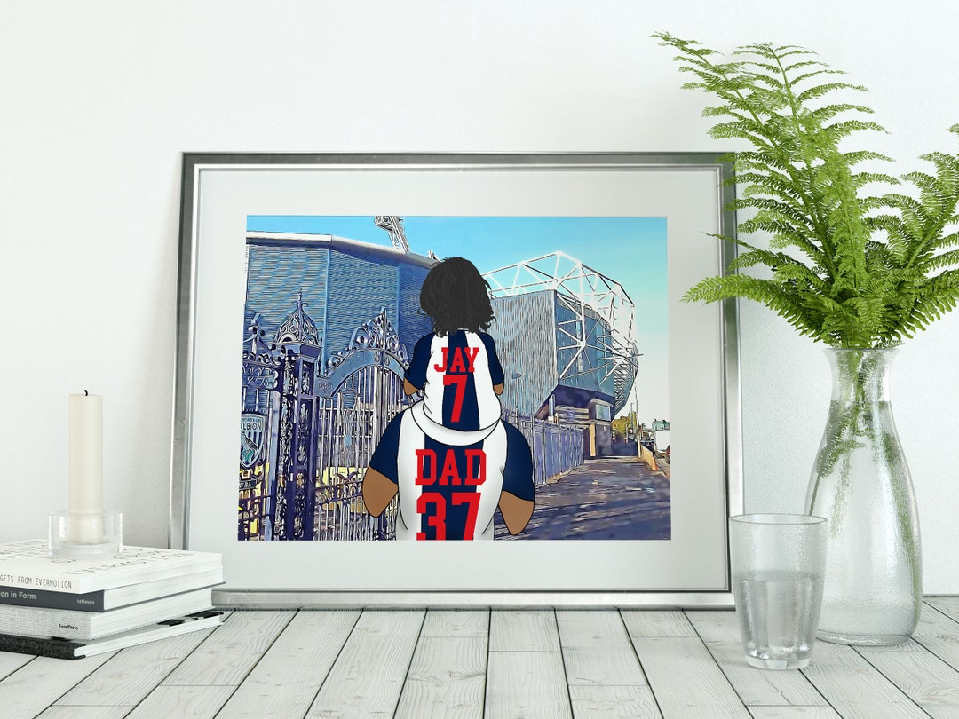 Personalised Football Fathers Day Print, Birthday Gift for Dad, West ...