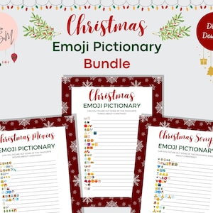 Christmas Emoji Pictionary Game Bundle (digital Download) - Etsy