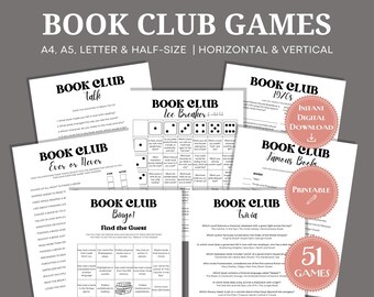 Book Club Games Bundle: Trivia, Bingo, Icebreakers (Digital Download)