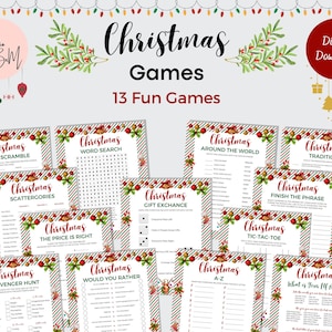 Christmas Party Game Bundle: 13 Printable Holiday Games (Instant Download)