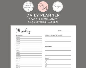 Daily To-Do List Printable | Undated Productivity Planner (PDF)