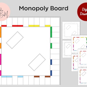 Tabellone Monopoli / Tabellone Monopoli vuoto / Gioco Monopoli personalizzato / Download digitale / Tabellone Monopoli in dimensioni originali / Download istantaneo