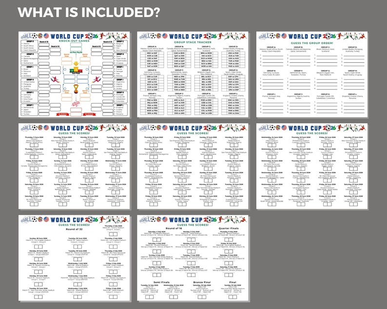 World Cup 2026 Printable Bracket Tracker, Soccer Tournament Bracket