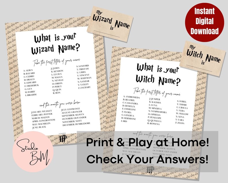 Harry Potter Trivia Printable Wizard Party Games HP Quiz Minimalist ...