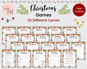 Printable Christmas Game, 20 Christmas Party Trivia Game, Family Game Night, Fun Holiday Game, With Answers, Instant Download