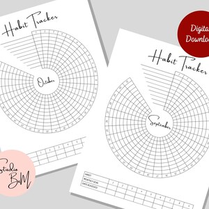 Circular Monthly Habit Tracker Printable (digital Download) - Etsy