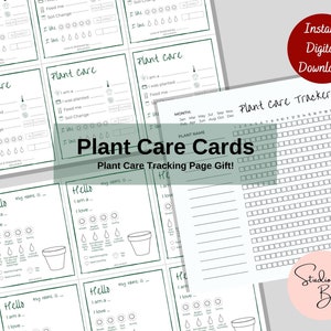 Cartões de cuidados com plantas, etiquetas, folha, diário de cuidados com plantas para impressão, download digital instantâneo, guia de cuidados com plantas, organizador de jardim