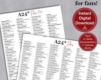 A24 Films Checklist - Updated Movie List (Digital Download)