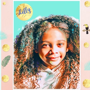 Portrait, Children&#39;s Room Pictures, Baby Gift Personalized, Portrait Illustration, Wedding Gift, Birthday, Baptism, Anniversary