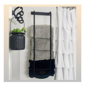 Soporte decorativo para toallas de baño, soporte de metal para colgar en la  pared, para sala de estar, dormitorio, casa de campo, decoración del