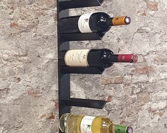 Wine rack, wall mounted wine rack, steel wine rack, industrial black wine rack, 10 bottles