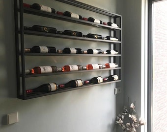 Industriële wijnrek wandmontage, moderne wijnrek muur, moderne wijn plank, zeshoek wijnrek, metalen wand wijnrek, wijn display rek