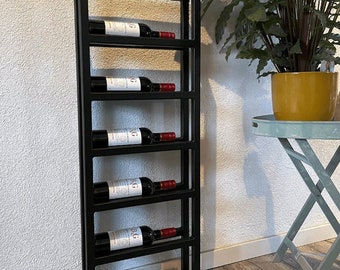 Wall Mount Wine Rack, Wine Rack Wall Mounted, Steel Wine Rack, Industrial Black Wine Rack, Wine Rack Free Standing