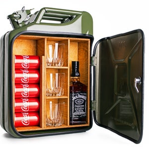 Personalized Can Mini Bar, Canister Filled Wine Cabinet Mini Bar, Father's Day Mini Bar, Small Space Mini Bar at Home, Anniversary Gift