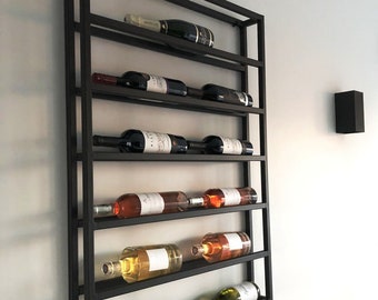 Metal Wall Mounted Wine Rack, Wall Mounted Shelf, Wine Holder Display Shelves, Wine Bottle Holder, Wine Lover Gift, Wine Storage, Home Decor