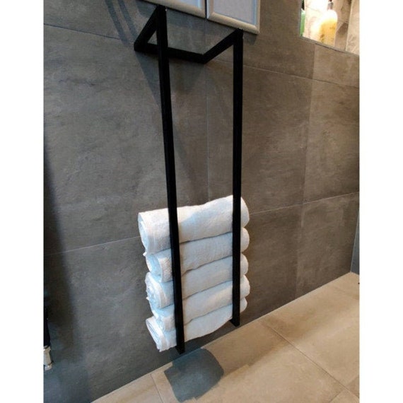 Toallero de pared para baño, toallero con estante de metal y 3