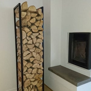 Indoor Fireplace Wood Holder, Wood Storage Holder for Fireplace