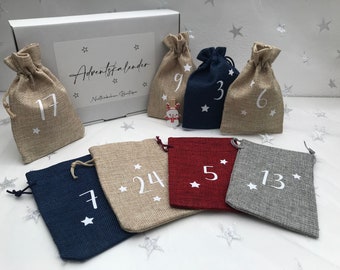 Adventskalender Säckchen, kleine Jutebeutel