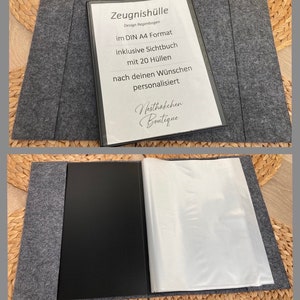 Zeugnishülle, Zeugnismappe A4 Filz personalisiert Design Regenbogen Bild 9