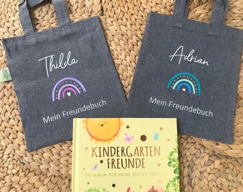 Friends book bag personalized design rainbow
