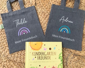 Freundebuch Tasche personalisiert Design Regenbogen