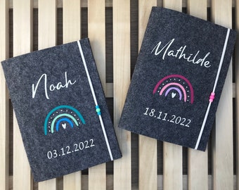 U-book cover felt personalized design rainbow