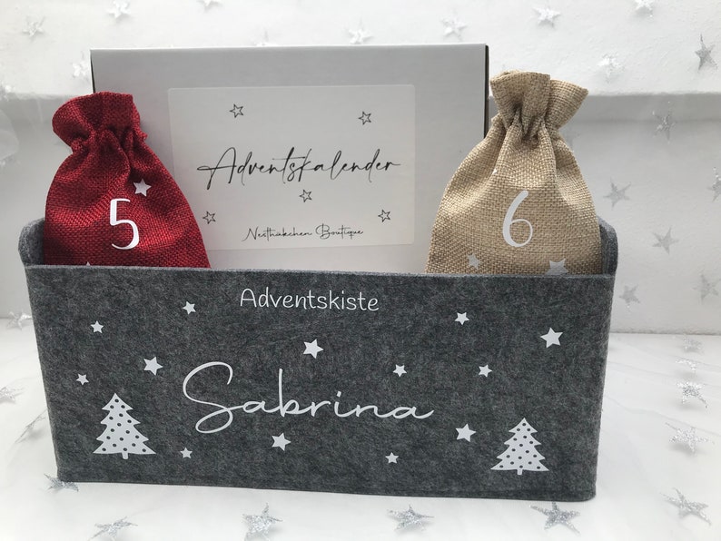 Adventskalender Säckchen, kleine Jutebeutel Bild 9