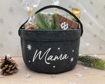 Weihnachtskorb, Geschenkkorb Filz personalisiert