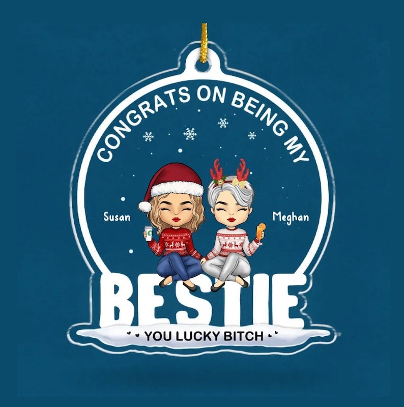 Personalized Bestie Ornament Congrats on Being My Bestie - Etsy