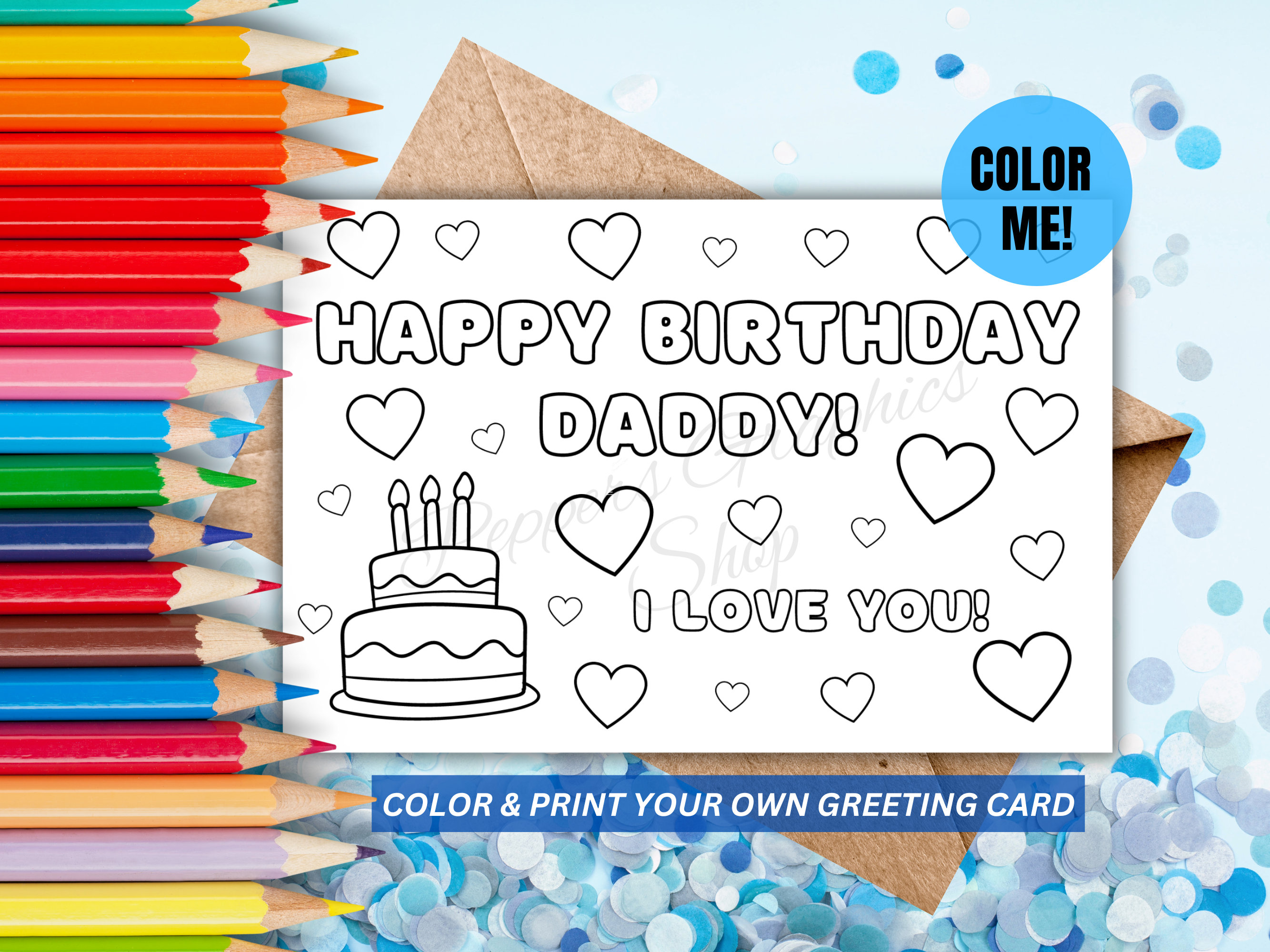 Printable Dad Birthday Coloring Card Dad Card From Kids Daddy Printable Dad Birthday Coloring Card Dad Card From Kids Daddy