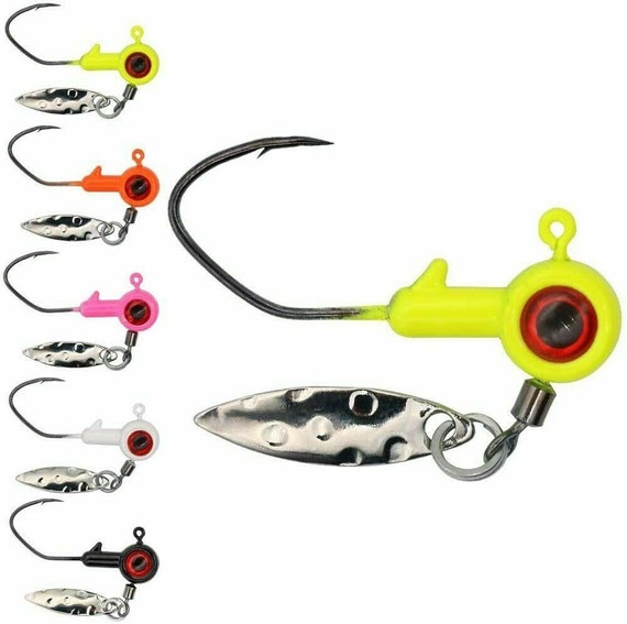 25 Pack Underspin Jig Heads Crappie Jig Head Assorted Colors 