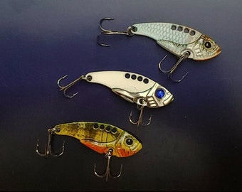 3 Pcs Blade Baits Lifelike 3D Eyes 3/8oz