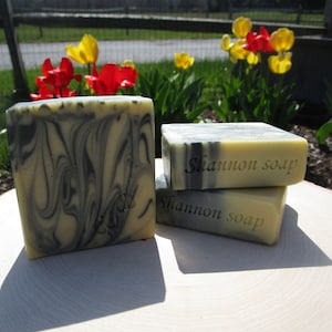 Charcoal swirl natural goat milk soap