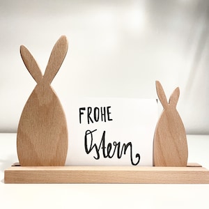Handgemachte Aufsteller und Figuren aus Holz für Bilderleisten und Kartenhalter