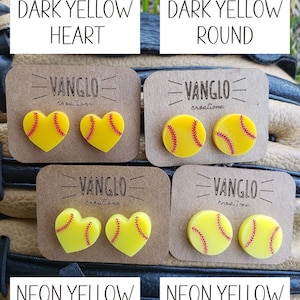 Softball Stud Earrings For Girls
