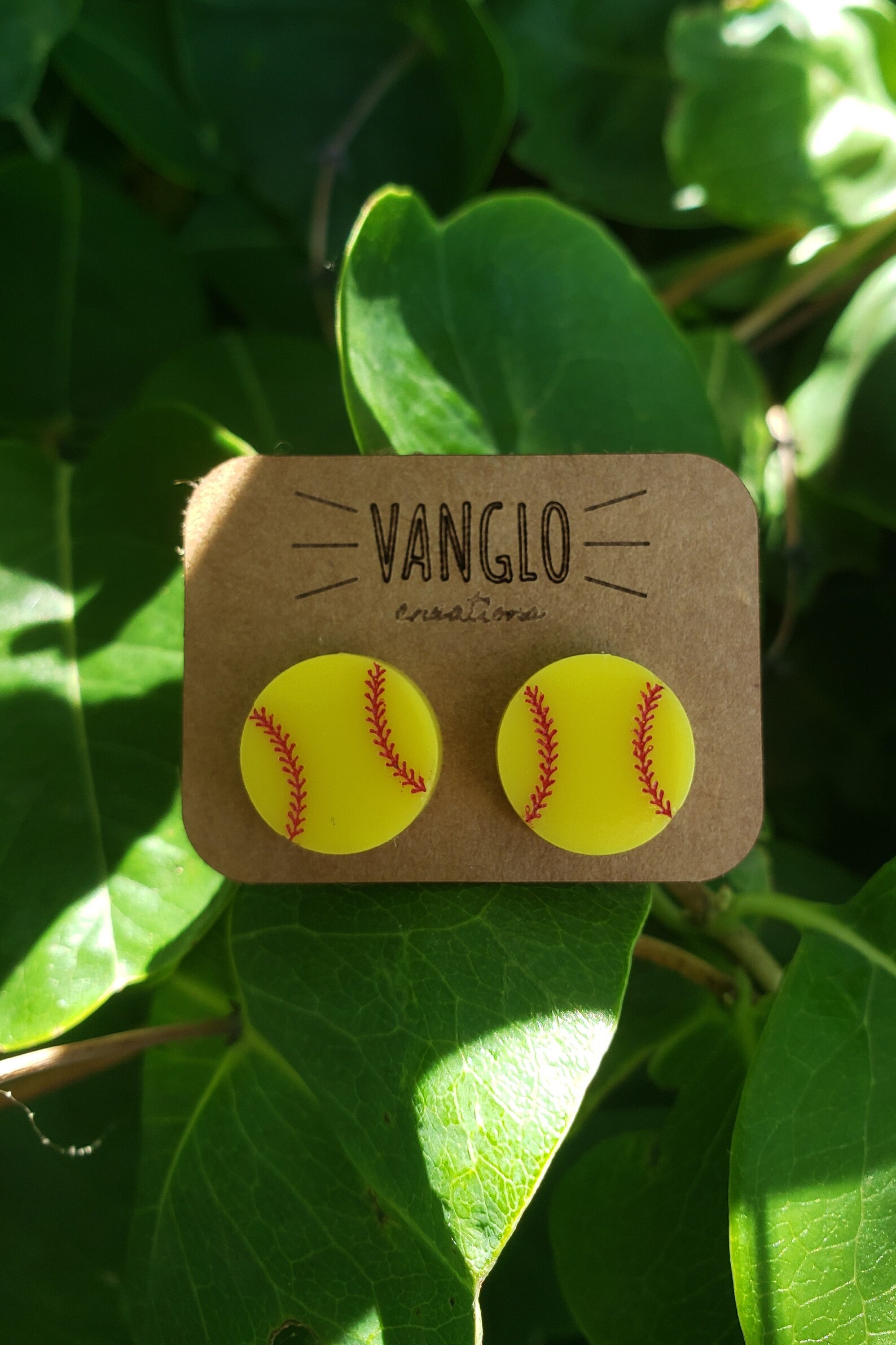 Softball Stud Earrings For Girls