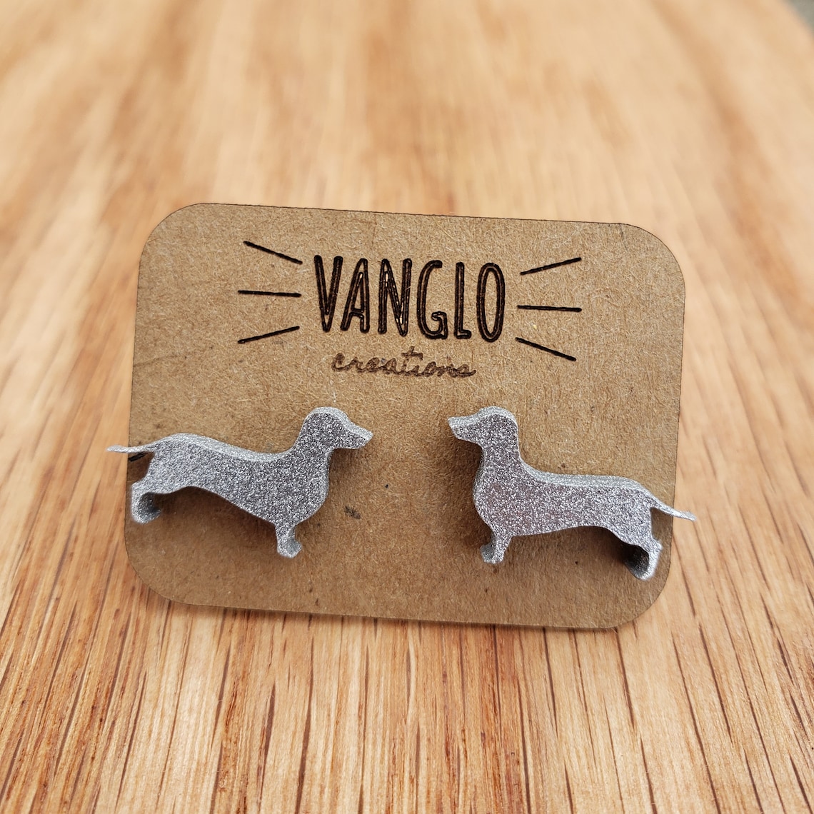 Dachshund Wiener Dog Acrylic Laser Cut Stud Earrings * Dachshund Dog — free download