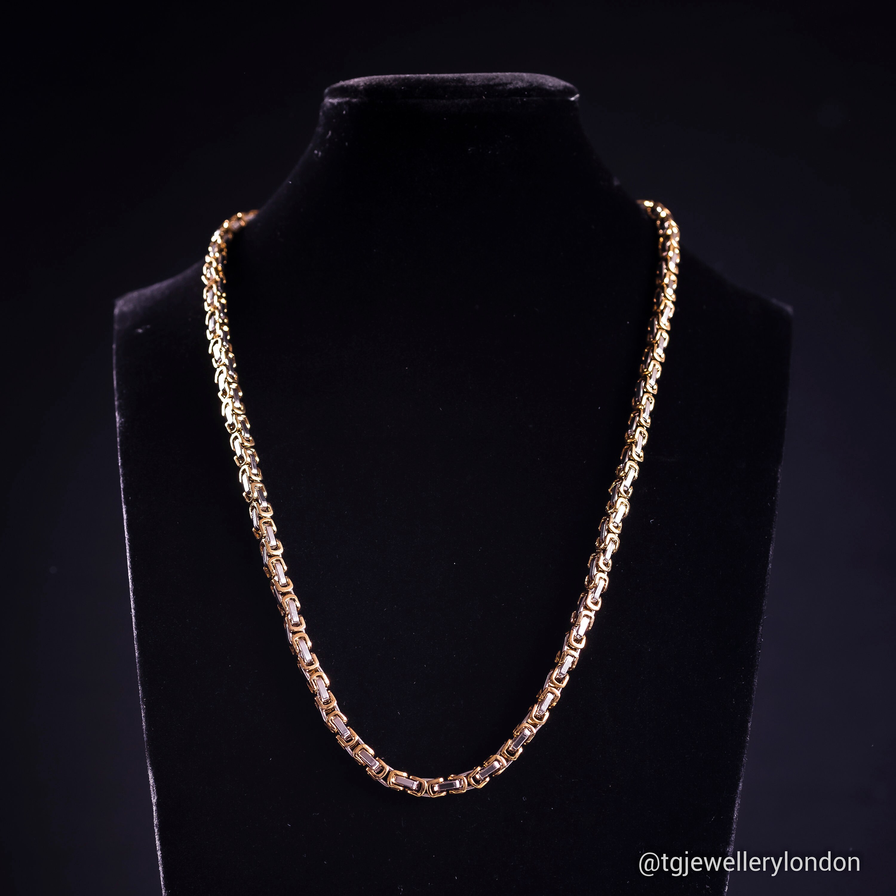 Bicoloured Gold Cage Chain for Man Gift for Man Jewelry Making