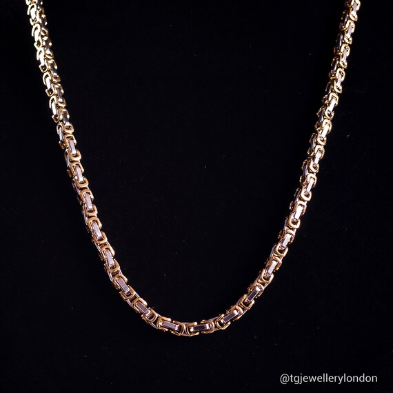 Bicoloured Gold Cage Chain for Man Gift for Man Jewelry Making