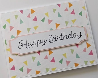 Handmade Happy Birthday Card, Celebration Card, Confetti Card