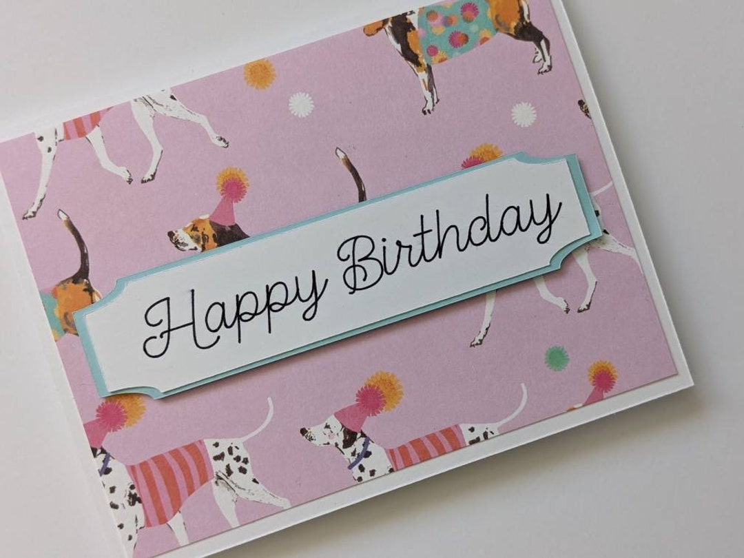 Handmade Happy Birthday Card, Celebration Card, Dog Birthday Card - Etsy