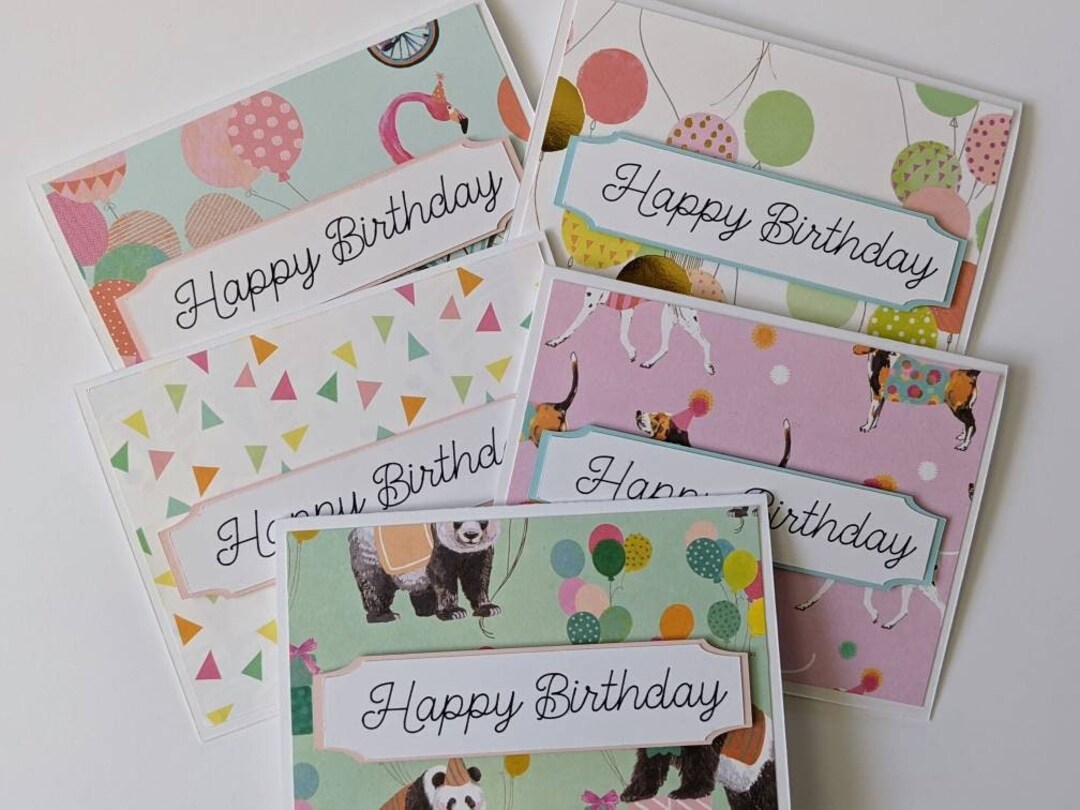 Handmade Happy Birthday Card Set, Celebration Cards - Etsy