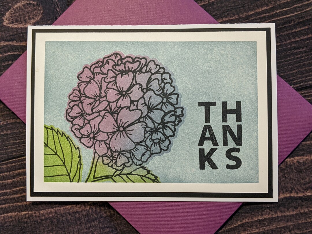 Handmade Hydrangea Thank You Card, Note Card - Etsy