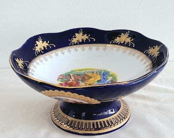 Vintage Reichenbach Echt Kobalt Germany Cobalt Blue & Gold Oval