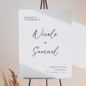 Minimalist Wedding Welcome Sign,  Boho Welcome Wedding Sign, Script Wedding Welcome Sign, Modern Wedding Signs, Simple Wedding Sign / BERLIN