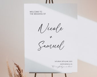 Minimalist Wedding Welcome Sign,  Boho Welcome Wedding Sign, Script Wedding Welcome Sign, Modern Wedding Signs, Simple Wedding Sign / BERLIN