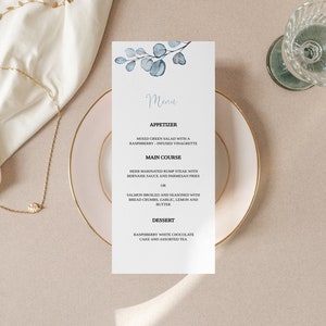 Wedding Menu Template, Modern Boho Design, Templett Instant Download, Editable Menu Printable, Menu Card Printable / GUADALAJARA